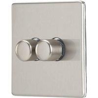 Contactum Lyric 2-Gang 2-Way Dimmer Switch Brushed Steel (764RP)
