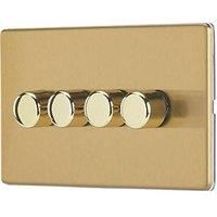 Contactum Lyric 4-Gang 2-Way Dimmer Switch Brushed Brass (400RR)
