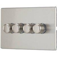 Contactum Lyric 4-Gang 2-Way Dimmer Switch Brushed Steel (609RR)