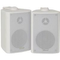 SMART HOME Bluetooth Amplifier & 2 White Wall Mount Speaker Kit Compact HiFi Amp