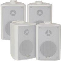 SMART HOME Bluetooth Amplifier & 4 White Wall Mount Speaker Kit