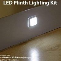 Square LED Plinth Light Kit NATURAL WHITE Spotlights Kitchen Bathroom Panel