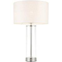 Touch Dimmable Table Lamp Nickel Glass White Shade Modern Bedside Feature Light