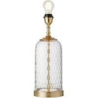 Loops Geometric Glass Table Lamp Brass Trim BASE ONLY Modern Bedside Feature Light in Clear