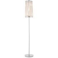 Tall Crystal Floor Lamp Chrome & Glass Modern Free Standing Lounge Feature Light