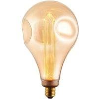 VINTAGE LED Filament Light Bulb AMBER GLASS E27 Screw 2.5W XL 243mm Dimple Lamp