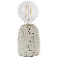 Modern Terrazzo Mini Table Lamp White Speckled Marble Bedside Bulb Holder Light