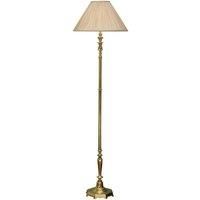 Luxury Traditional Floor Lamp Solid Brass & Beige Organza Pleat Shade 1.67m Tall