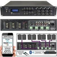 1600W LOUD Outdoor Bluetooth System 8x Black Speaker Weatherproof Music Player