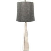 Square Table Lamp Dark Grey Shade Highly Polished Nickel LED E27 60W