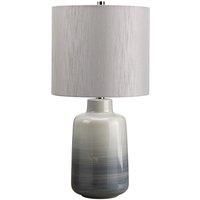Table Lamp Small Light Grey Shade Blue & Grey Glaze Blue and Grey LED E27 60W
