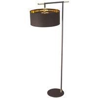 Floor Lamp Shade Gold Metallic LIning Brown Highly Polished Brass LED E27 60W