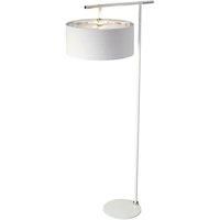 Floor Lamp Shade Silver Metallic Lining White/Polished Nickel LED E27 60W
