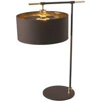 Table Lamp Shade Gold Metallic LIning Brown Highly Polished Brass LED E27 60W