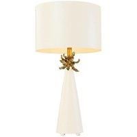 Table Lamp Cone Shaped Base Painted Cylinder Shade White LED E27 60W