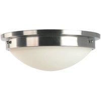 2 Bulb Flush Light Low Ceiling Polished Nickel Finish LED E27 60W Bulb
