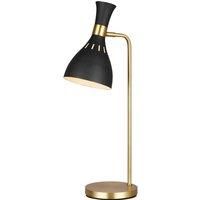 Table Lamp Midnight Black / Burnished Brass LED E27 60W Bulb