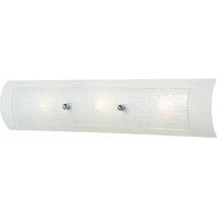 IP44 3 Bulb Wall Light Bent Linen Glass Frames Polished Chrome LED G9 3.5W