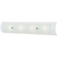 IP44 4 Bulb Wall Light Bent Linen Glass Frames Polished Chrome LED G9 3.5W