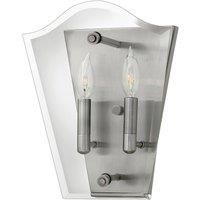 Twin Wall Light Sconce Polished Antique Nickel LED E14 60W Bulb