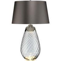 Table Lamp - Slate Shade - Smoke - Tinted Glass/Slate Shade - LED E27 60W Bulb