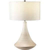Table Lamp Matt Cream Pink Wash Cream Faux Silk Cylindrical Shade LED E27 60W