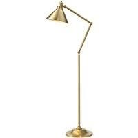 Floor Lamp Funnel Shaped Shade Moveable Ball Joints Aged Brass LED E27 100W