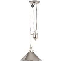 1 Bulb Ceiling Pendant Light Fitting Highly Polished Nickel LED E27 100W