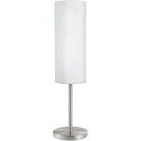 Table Lamp Colour Satin Nickel Shade White Painted Satin Glass Bulb E27 1x60W