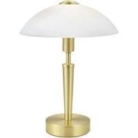 Table Lamp Brass Matt Touch on & off Shade White Satinized Glass Bulb E14 1x60W