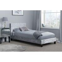Birlea Berlin Bed, Crushed Velvet, Steel, Single