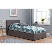 Single Ottoman Bed Grey Birlea Berlin Fabric Storage 3FT 90CM Frame