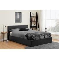 Birlea Berlin Ottoman, leather, Black, Twin