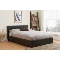 Small Double Ottoman Bed Brown Birlea Berlin Leather Storage 4FT 120CM Frame