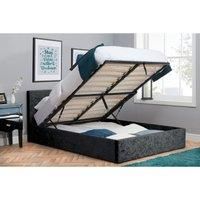 Birlea Berlin Fabric Ottoman Bed - Grey Fabric, Silver or Black Crushed Velvet