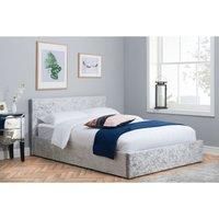 Birlea Berlin Fabric Ottoman Bed - Grey Fabric, Silver or Black Crushed Velvet