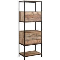 Birlea Urban 3 Drawer Shelving Unit, Metal, Rustic, 63.8 x 40 x 180 cm