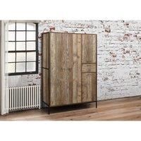 Birlea Urban 4-Door Wardrobe, Wood, Rustic