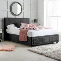 Birlea 135CM Hannover Fabric Bed Black Crushed Velvet