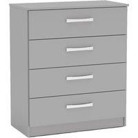 Birlea Lynx 4-Drawer Chest-High Gloss, Grey