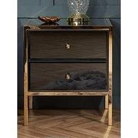 Fenwick 2 Drawer Bedside Table Black