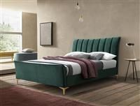 135cm Clover Fabric Bed Green Velvet