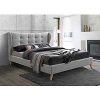 Harper Dove Grey Fabric Upholstered Bed 4ft6 Double Frame 135 x 190
