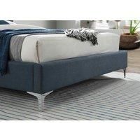 Finn Steel Blue Fabric Upholstered Bed Frame 4ft6 Double 5ft Kingsize
