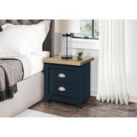 Birlea Highgate 2 Drawer Bedside - Navy Blue & Oak