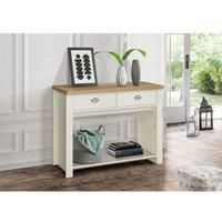 Birlea Highgate 2 Drawer Console Table - Cream & Oak - Farmhouse Style