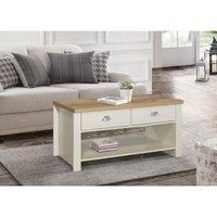 Birlea Highgate 2 Drawer Coffee Table Cream & Oak Farmhouse Shabby Chic