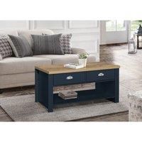 Birlea Highgate 2 Drawer Coffee Table Navy And Oak