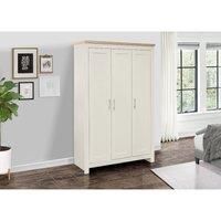 Birlea Highgate 3 Door Wardrobe Cream & Oak Farmhouse Shabby Chic