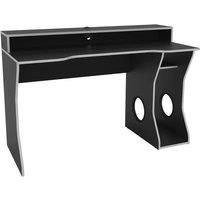 Birlea Gaming Desk, Black & Silver, One Size
